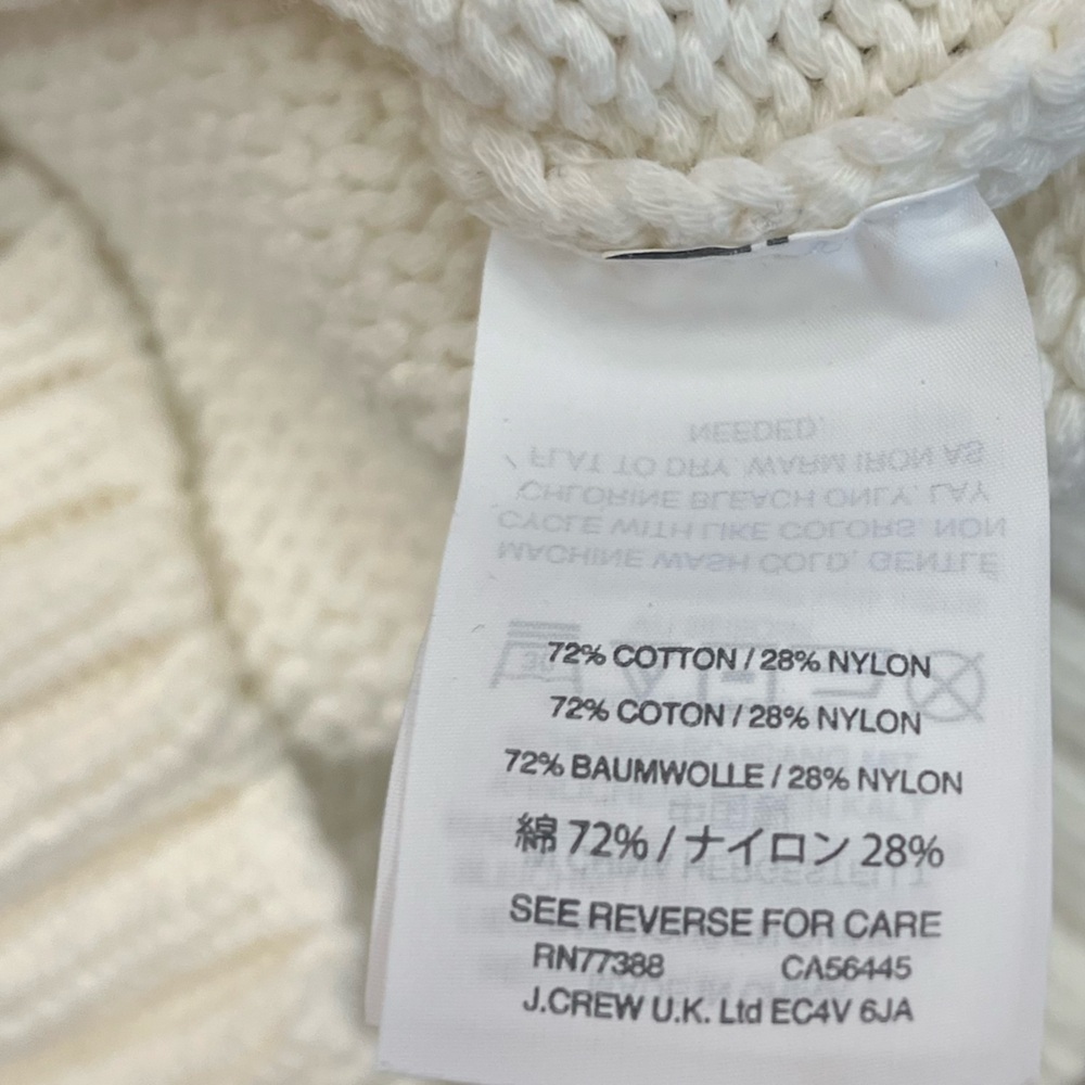 J Crew Rollneck Pullover Sweater Navy Blue White Stripe XS Coastal Nautical - Picture 4 of 5